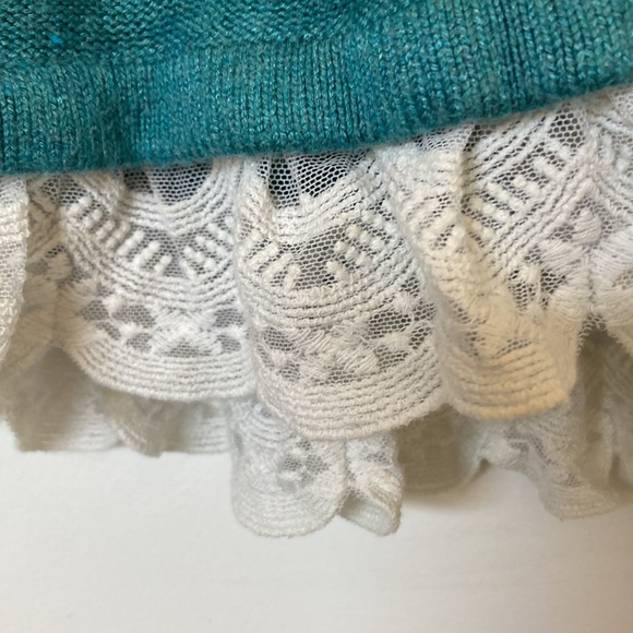 Matilda Jane Girls Size 6 Teal, with Sleeve Detail and Lace and Flowers - Picture 5 of 8